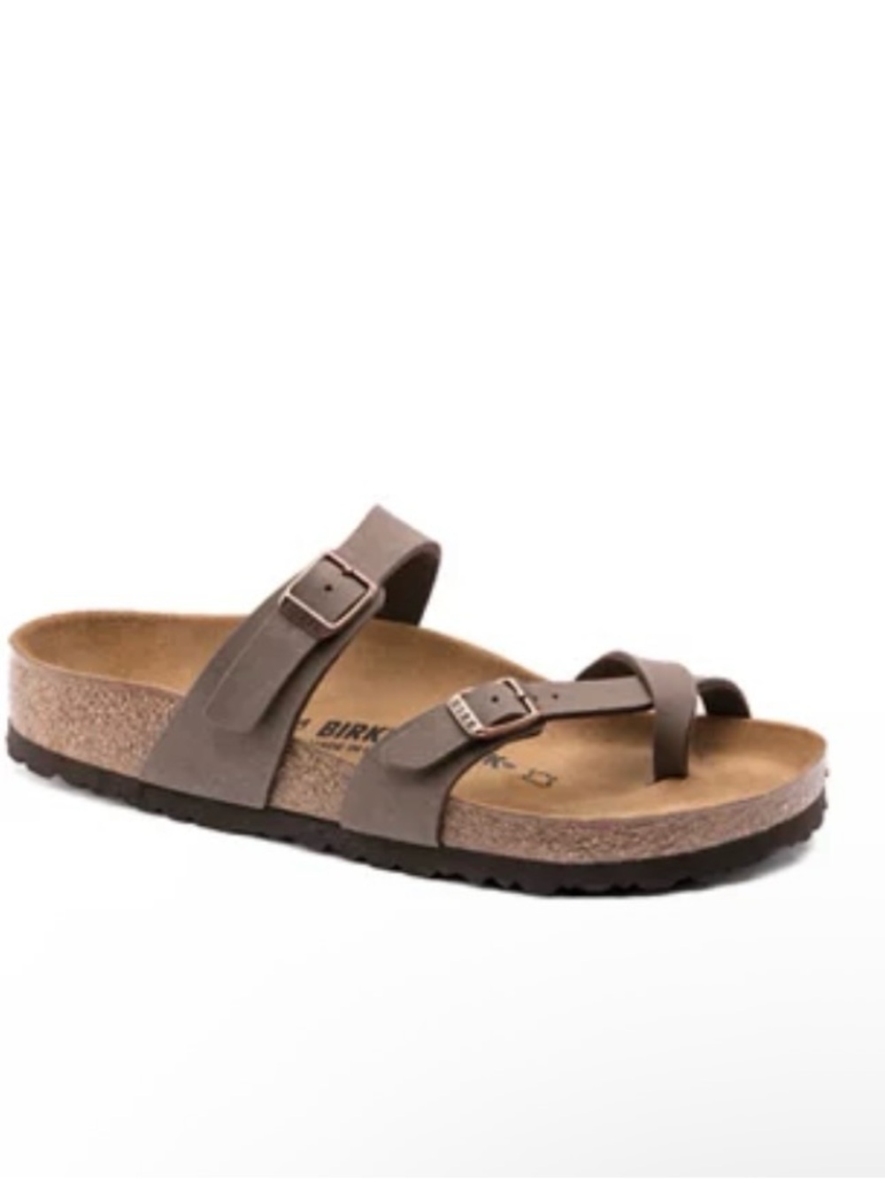 Birkenstock Taupe Brown Two-Strap Toe-Loop Sandal sizes 41